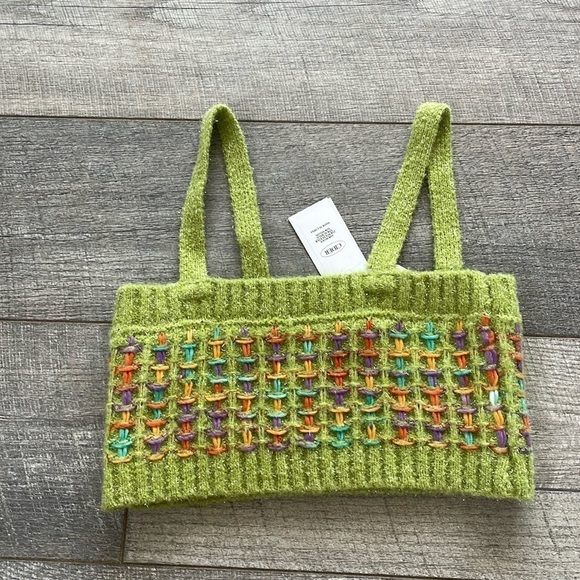 Cider Size Small Green Crochet Crop Top New With Tags - Picture 4 of 8